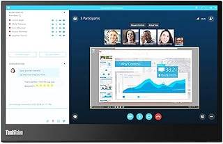 Монитор Lenovo ThinkVision M14 14" Full HD 1920x1080 IPS - 300 нит, время отклика 6 мс, 2 порта USB Type-C, широкоформатный, светодиодный ЖК-дисплей с подсветкой, портативный, цвет "Вороново-черный".