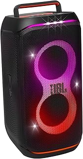 JBL PartyBox Club 120 — портативная акустическая система для вечеринок со складной ручкой, мощным звуком JBL Pro, футуристической световой индикацией, до 12 часов воспроизведения, влагозащитой, двумя входами для микрофона и гитары (черный)
