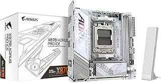 Материнская плата GIGABYTE X870I AORUS PRO ICE AMD AM5 LGA 1718, Mini-ITX, DDR5, 2x M.2, PCIe 5.0, USB-C, Wi-Fi 7, 2.5GbE LAN, EZ-Latch, 5-летняя гарантия.