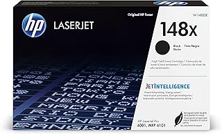 Оригинальный черный тонер-картридж HP 148X для принтеров Laserjet | Этот картридж подходит для принтеров Laserjet Pro 4001, MFP 4101 | W1480X, черный