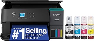 Беспроводной многофункциональный цветной принтер Epson EcoTank ET-2980 с запасом чернил до 3 лет, многоразовыми картриджами, идеально подходит для дома, скорость печати 15 стр./мин, цветной экран 1,44 дюйма, автоматическая двусторонняя печать — черный.