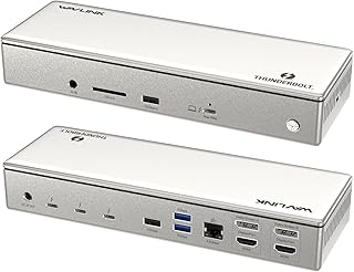 Док-станция WAVLINK Thunderbolt 4 с зарядкой 100 Вт, док-станция Displaylink для четырех мониторов 4K@60Hz, 3 порта Thunderbolt 4, Ethernet 2.5G, док-станция USB-C для Mac и ПК, требуется драйвер Displaylink.