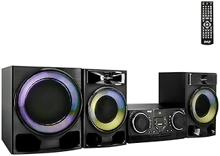 Миниатюрная стереосистема Pyle Hi-Fi с Bluetooth – 4-компонентный CD-плеер с динамиками, поддержкой MP3, FM-радио, записью на USB, сабвуфером, DSP-технологией, настройками эквалайзера, компактная домашняя стереосистема с пультом дистанционного управления (черная)