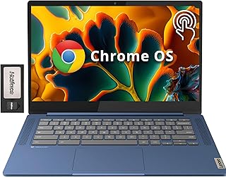 Lenovo IdeaPad Slim 3 Chromebook, 14-дюймовый сенсорный экран FHD IPS с антибликовым покрытием, процессор MediaTek Kompanio 520, 4 ГБ LPDDR4X, 224 ГБ памяти (64 ГБ eMMC + док-станция 160 ГБ), веб-камера, Wi-Fi 6, Chrome OS, синий.