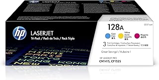Картриджи с тонером HP 128A голубого, пурпурного и желтого цветов (3 шт.) | Совместимы с цветными принтерами HP LaserJet Pro CM1415 и CP1525 | CF371AM
