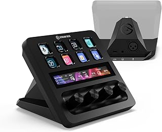 Elgato Stream Deck + XLR - аудиомикшер и контроллер, задний XLR-USB микрофонный интерфейс, совместим с любым микрофоном для подкастинга, стриминга, создания контента, регуляторы и ЖК-дисплей, ПК/Mac