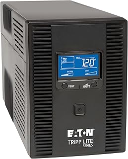 Источник бесперебойного питания Tripp Lite OMNI1500LCDT 1500VA с резервным питанием от батареи, AVR, ЖК-дисплеем, 10 розетками, 120 В, 810 Вт, защитой от помех для телефонных и коаксиальных кабелей, USB-портом, 3-летней гарантией и страховкой на 250 000 долларов, черный.