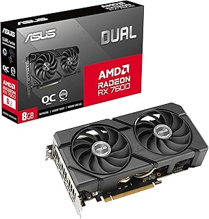 ASUS Dual Radeon™ RX 7600 EVO OC Edition 8GB GDDR6 (PCIe® 4.0, 8 GB GDDR6, HDMI® 2.1, DisplayPort™ 1.4a, 2.5-слотовая конструкция, вентиляторы Axial-tech, GPU Tweak III)