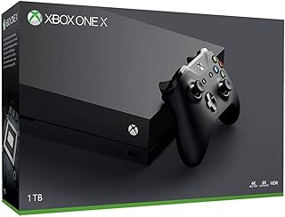 Игровая консоль Microsoft Xbox One X 1 ТБ с беспроводным контроллером: улучшенное качество изображения, HDR, разрешение 4K, Ultra HD (модель 2017 года) (восстановленная).