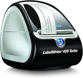 Термопринтер DYMO LabelWriter 450 Turbo Direct, разрешение 600 x 300 DPI, черный, серебристый (восстановленный).