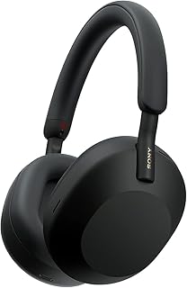Наушники Sony WH-1000XM5 Premium с шумоподавлением, автоматической оптимизацией шумоподавления, 30-часовым временем работы от батареи, голосовым управлением Alexa, черные.