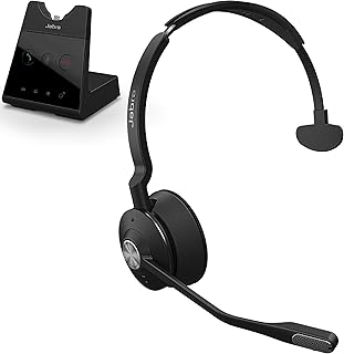 Беспроводная гарнитура Jabra Engage 65, монофоническая – телефонная гарнитура с лучшими в отрасли показателями беспроводной связи, усовершенствованным микрофоном с шумоподавлением, гарнитура для колл-центров с длительным временем автономной работы.