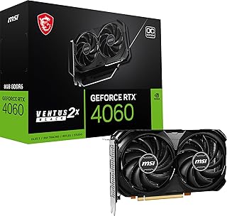 Видеокарта MSI Gaming GeForce RTX 4060 8GB GDRR6 Extreme Clock: 2505 MHz 128-Bit HDMI/DP Nvlink TORX Fan 4.0 Ada Lovelace Architecture (RTX 4060 Ventus 2X Black 8G OC)