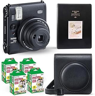 Фотоаппарат мгновенной печати Fujifilm Instax Mini 99, винтажный черный. + Набор аксессуаров для затвора (40 листов), включая совместимый чехол, черный фотоальбом на 64 кармана.