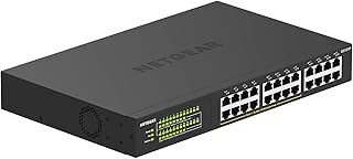 NETGEAR 24-портовый неуправляемый коммутатор Gigabit Ethernet PoE+ (GS324P) — с 16 портами PoE+ мощностью 190 Вт, настольный или стоечный.