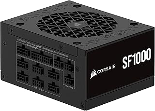 Блок питания CORSAIR SF1000 (2024) полностью модульный, малошумный, с сертификатом 80 Plus Platinum, ATX – совместим с PCIe 3.0 – готов к работе с PCIe 5.0 – кронштейн для переделки SFX в ATX в комплекте – черный