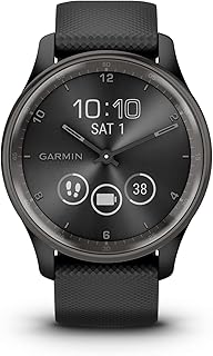 Garmin vívomove Trend, стильные гибридные смарт-часы, длительное время автономной работы, динамические стрелки и сенсорный дисплей, черный