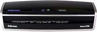 Ламинатор Fellowes Venus 2 125, быстродействующий (разогрев за 30-60 секунд), в комплекте с ламинирующими пакетами (5734801), черный, серебристый, 5,1" x 21,3" x 8,2"