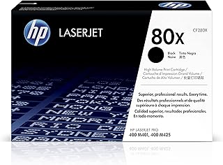 Черный тонер-картридж HP 80X повышенной емкости для принтеров HP | Совместим с принтерами LaserJet Pro 400 M401, M425 серии | CF280X