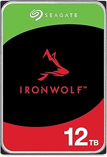 Внутренний жесткий диск Seagate IronWolf 12 ТБ для сетевого хранилища (NAS) – CMR 3,5 дюйма SATA 6 Гбит/с 7200 об/мин 256 МБ кэш-памяти для RAID (ST12000VNZ008/ST12000VN0008)
