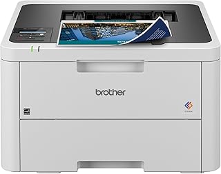 Цветной лазерный принтер Brother с беспроводной печатью, высокой скоростью 19 страниц в минуту, функцией двусторонней печати, совместимостью с мобильными устройствами и лотком для бумаги на 250 листов для профессиональной печати в домашнем офисе (HL-L3220CDW).