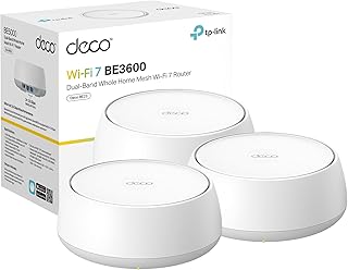 TP-Link Deco BE23 двухдиапазонная система Wi-Fi BE3600 Mesh 7 | 4 потока 3,6 Гбит/с, 160 МГц | Покрытие до 6500 кв. футов | 2 порта 2,5G для проводного подключения | VPN, MLO, AI-роуминг, HomeShield, комплект из 3 штук
