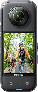 Экшн-камера Insta360 X3-360 с активным HDR-видео 5.7K 360, однообъективной камерой 4K, водонепроницаемой защитой, стабилизацией FlowState, 2,29-дюймовым сенсорным экраном и редактированием с помощью ИИ, подходит для мотоциклов, зимних видов спорта и видеоблогинга.