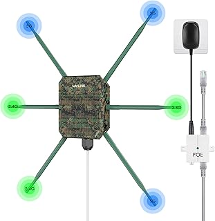 WAVLINK AX3000 WiFi 6 Уличный WiFi-расширитель с PoE, новая модель 2025 года, двухдиапазонный беспроводной ретранслятор 2,4G+5G с большим радиусом действия, 6 антенн с высоким коэффициентом усиления 7dBi, защита от атмосферных воздействий IP67, совместимость со Starlink, Greenwood