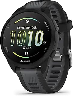 Garmin Forerunner 165, умные часы для бега, цветной AMOLED-дисплей, показатели тренировок и восстановления, черные.