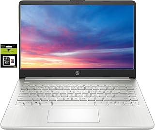 Ноутбук HP Stream UltraL Light 14" для студентов и бизнеса, четырехъядерный процессор Intel Celeron, 16 ГБ ОЗУ, 256 ГБ памяти (128 ГБ eMMC + 128 ГБ карта памяти Ghost Manta SD), 1 год подписки на Office 365, HDMI, Windows 11