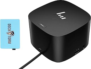 Док-станция HP Thunderbolt 280W G4 с комбинированным кабелем и концентратором Dockztorm, Thunderbolt 4, 5 портов USB, HDMI, 2 порта DisplayPort, RJ-45, с возможностью подключения одним кабелем к ноутбуку любой марки (4J0G4AA#ABA)