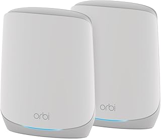 NETGEAR Orbi Whole Home Tri-Band WiFi 6 Mesh Network System (RBK752P) – маршрутизатор с 1 сателлитным расширителем, функциями безопасности, покрытием до 5000 кв. футов, поддержкой 75 устройств, AX5200 802.11ax (до 5,2 Гбит/с)