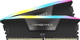 Оперативная память CORSAIR VENGEANCE RGB DDR5 64 ГБ (2x32 ГБ) 6000 МГц CL30, совместимая с Intel XMP iCUE, черная (CMH64GX5M2B6000C30)