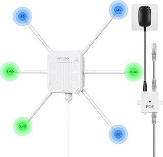 WAVLINK AX3000 WiFi 6 Уличный WiFi-расширитель с PoE, новая модель 2025 года, двухдиапазонная беспроводная точка доступа 2,4G+5G с большим радиусом действия, 6 антенн с высоким коэффициентом усиления 7 дБи, защита от атмосферных воздействий IP67, совместимость со Starlink