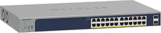 NETGEAR 26-портовый гигабитный Ethernet-коммутатор PoE Smart Switch (GS724TP) — управляемый, 24 порта 1G, 24 порта PoE+ по 190 Вт, 2 порта 1G SFP, опциональное облачное управление Insight, настольное или стоечное исполнение, ограниченная пожизненная гарантия.