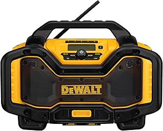 Радиостанция DEWALT 20V MAX с Bluetooth, радиус действия 100 футов, портативная для использования на строительных площадках (DCR025)
