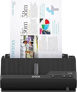 Компактный настольный сканер документов Epson Workforce ES-C220 с двусторонним сканированием и автоматической подачей документов (ADF) для ПК и Mac.