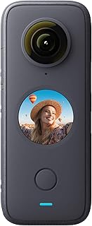 Водонепроницаемая экшн-камера Insta360 ONE X2 с углом обзора 360 градусов, разрешением 5.7K, стабилизацией изображения, сенсорным экраном, редактированием с помощью ИИ, прямой трансляцией, веб-камерой и голосовым управлением.