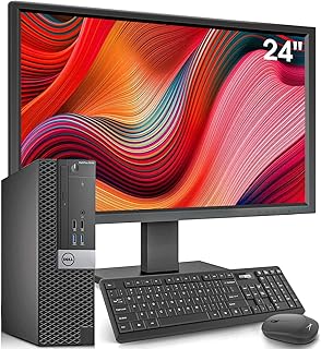 Настольный компьютер Dell OptiPlex с 24-дюймовым монитором (комплект ПК и монитора), процессор i7-6700 3,4 ГГц, 16 ГБ оперативной памяти, новый SSD-накопитель 512 ГБ, встроенный Wi-Fi Intel AC7260, Bluetooth, HDMI, восстановленный настольный компьютер, Windows 11 Pro (обновленный).