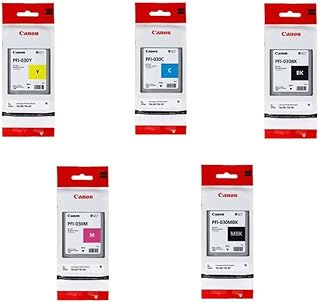 Комплект пигментных чернил Canon PFI-030 для некоторых моделей серии imagePROGRAF PRO, включает матовые черные/черные/пурпурные/голубые/желтые чернила.