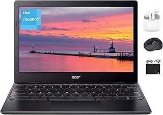 Acer 311 Chromebook 2025 Flagship Slim Light Laptop, 11.6" HD Display, Dual-Core Intel N4500 Processor (Upto 2.80GHz), 4GB RAM, 64GB eMMC, Wi-Fi 5, Webcam, 8+ HR Battery, Chrome OS + HubxcelAccessory