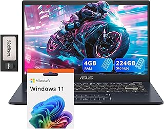 Ноутбук ASUS 14" FHD, процессор Intel Pentium N6000, 4 ГБ ОЗУ, 224 ГБ памяти (64 ГБ eMMC + док-станция 160 ГБ), графика Intel UHD Graphics, веб-камера, Bluetooth, Windows 11, цвет Star Black