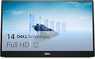 Портативный монитор Dell 14 - P1424H - 14-дюймовый Full HD (1080p) 1920 x 1080, IPS-панель, подключение USB-C, Comfortview, 3-летняя расширенная гарантия замены - серебристый