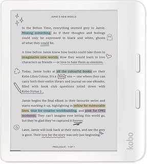 Kobo Libra Colour | Электронная книга | 7-дюймовый цветной дисплей E Ink Kaleido™ 3 с антибликовым покрытием | Темный режим | Аудиокниги | Водонепроницаемый | Белый