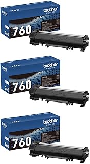 Оригинальные черные тонер-картриджи Brother TN760 (3 шт.) с увеличенным ресурсом, примерно 3000 страниц на картридж.