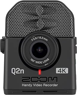 Видеорегистратор Zoom Q2n-4K, запись видео в формате 4K/30P Ultra High Definition, компактный размер, стереомикрофоны, широкоугольный объектив, для записи музыки, видео, видеороликов для YouTube, прямых трансляций.