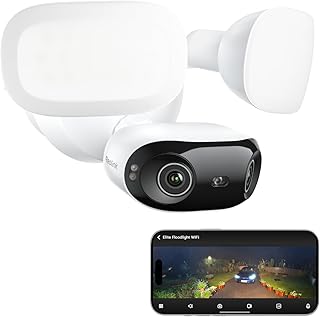 REOLINK Elite Floodlight WiFi, 4K 8MP 180° панорамная проводная камера-прожектор, регулируемая яркость 3000 люмен, локальный поиск видео с помощью ИИ, обнаружение периметра, двухдиапазонный Wi-Fi 6, круглосуточная запись, без ежемесячной платы