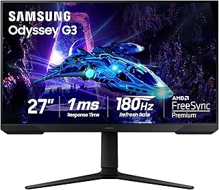 Игровой монитор Samsung Odyssey G3 (G30D) Series FHD, 27 дюймов, 1 мс, 180 Гц, AMD FreeSync, регулируемая подставка, Black Equalizer, виртуальная точка прицеливания, режим защиты глаз, отсутствие мерцания, LS27DG302ENXZA