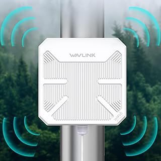 WAVLINK AX3000 Уличный WiFi-расширитель 6, двухдиапазонный WiFi-ретранслятор/беспроводная точка доступа/маршрутизатор дальнего действия с PoE/передачей сигнала «точка-точка» на 3 км, водонепроницаемость IP67, поддерживает до 256 устройств для кемпинга и фермы.