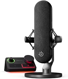 SteelSeries Alias ​​Pro Kit — микрофон XLR + стример — в 3 раза увеличенная капсула для игр, стриминга и подкастинга — интерфейс USB/XLR — бесплатное программное обеспечение Sonar Audio — настраиваемые элементы управления — RGB-подсветка — для одного или двух ПК